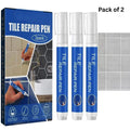 Tile Repair Pen (Pack of 2) Grout Pen for Bathroom, Kitchen, Floor & Wall Tiles